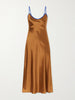 Bias silk-charmeuse slip midi dress