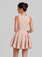 Lace Trim Corset Fit-and-Flare Mini Dress