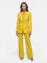 Women's Longline Blazer Suit | Tailored Single-Button Blazer & Wide-Leg Trousers