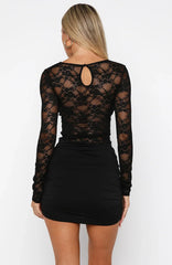 You And Me Forever Long Sleeve Mini Dress Black