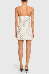 Strapless Soho Romper in Polka Dot