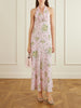 Floral-print silk-crepe midi dress