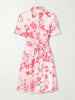 Chima floral-print tie-detailed woven midi dress