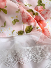Floral Corset Lace Trim Midi Dress