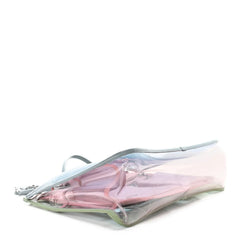 PVC Lambskin Stitched Medium Coco Splash Shopping Bag Blue Green Pink