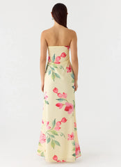 Bronté Strapless Maxi Dress Lemon Soleil