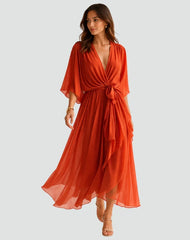 Wrap Maxi Dress | Elegant Long Summer Dress for Effortless Style