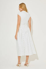 Cap Sleeve Gathered Midi Dress