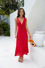 Bonnie Rose Midi Dress Red