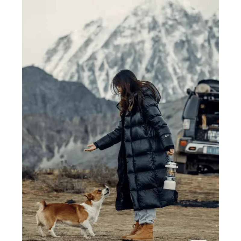 Women's Quilted Down Puffer Coat | Hooded Long Warm Winter Coat