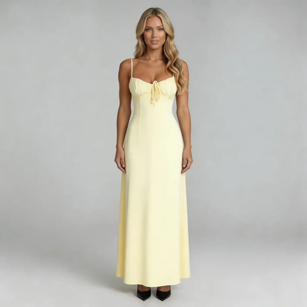 Iliana Lace-Up Maxi Dress
