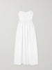Gathered organic cotton-poplin midi dress