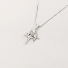 Women's Stainless Steel Star Pendant Necklace Duo | Layered Minimalist Star Necklaces