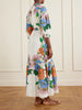 Bianca linen-blend  floral midi dress