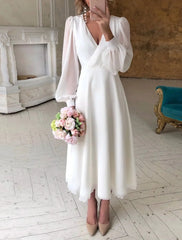 Women's White Maxi Wedding Dress | Elegant Floor-Length Bridal Gown