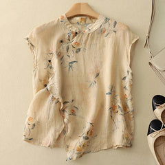 Womens Blouse | Vintage Floral Summer Top | Effortless Flowing Charm