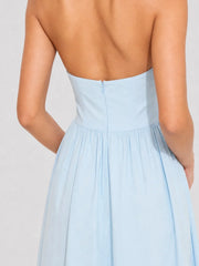 Broderie Anglaise Cotton Halter Maxi Dress