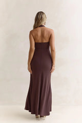 Run To You Halter Maxi Dress Brown