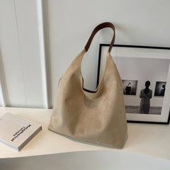 Women's Suede Tote Bag | Spacious Everyday Shopper Bag