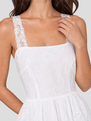 Cotton Eyelet Cross Back Maxi Sundress