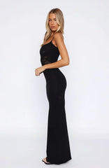 Deep Love Knit Maxi Dress Black