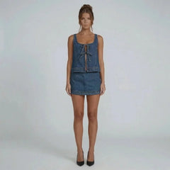 Claire Tie Denim Set