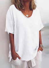 Women's V-Neck Short Sleeve T-Shirt | Relaxed Casual Summer Top