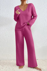 Women's Ribbed Lounge Set | Cozy Two-Piece Loungewear Set