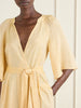 Audacieuse belted tiered linen midi dress