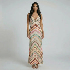 Emilia Chevron Maxi Dress