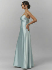 Premium Tailoring Corset-Back Satin Slip Maxi Dress