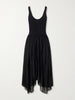 Wave ribbed-corset knitted midi dress