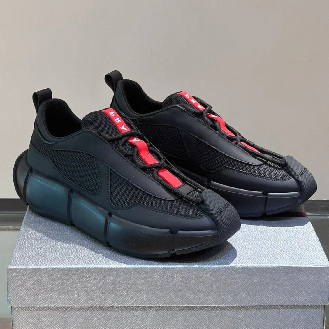 PRA AMERICA'S CUP SOFT RUBBER AND BIKE FABRIC SNEAKERS BLACK