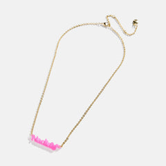 Disney Mickey Mouse Acrylic Custom Nameplate Necklace - Translucent Magenta