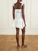 Asymmetric embroidered linen and cotton-blend midi dress