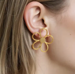 Women's Sterling Silver Floral Stud Earrings | Waterproof Enamel Petal Studs