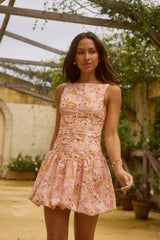 Heavenly Drift Floral Mini Dress Pink