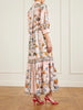 Bianca belted printed linen and cotton-blend midi dress