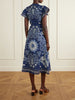 Emelina paisley-printed ramie midi dress
