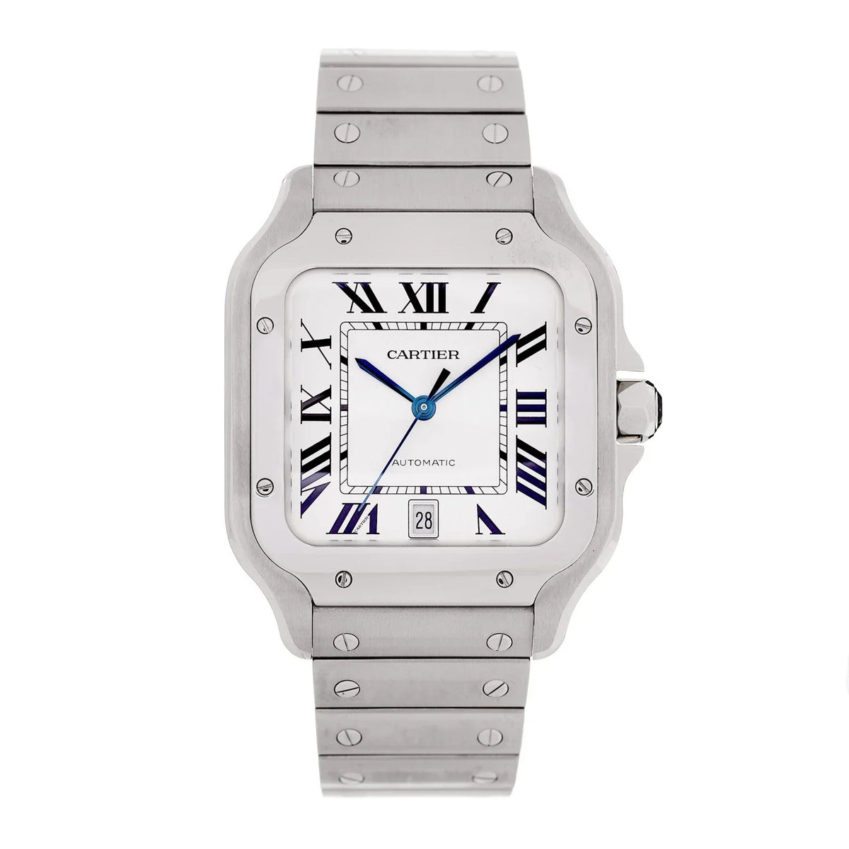Stainless Steel 39.8mm Santos De Cartier Automatic Watch