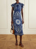 Emelina paisley-printed ramie midi dress
