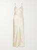Barika hammered-silk midi dress