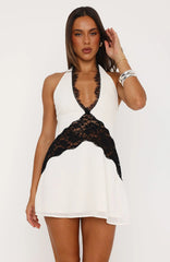 Cupids Bow Mini Dress Cream/Black