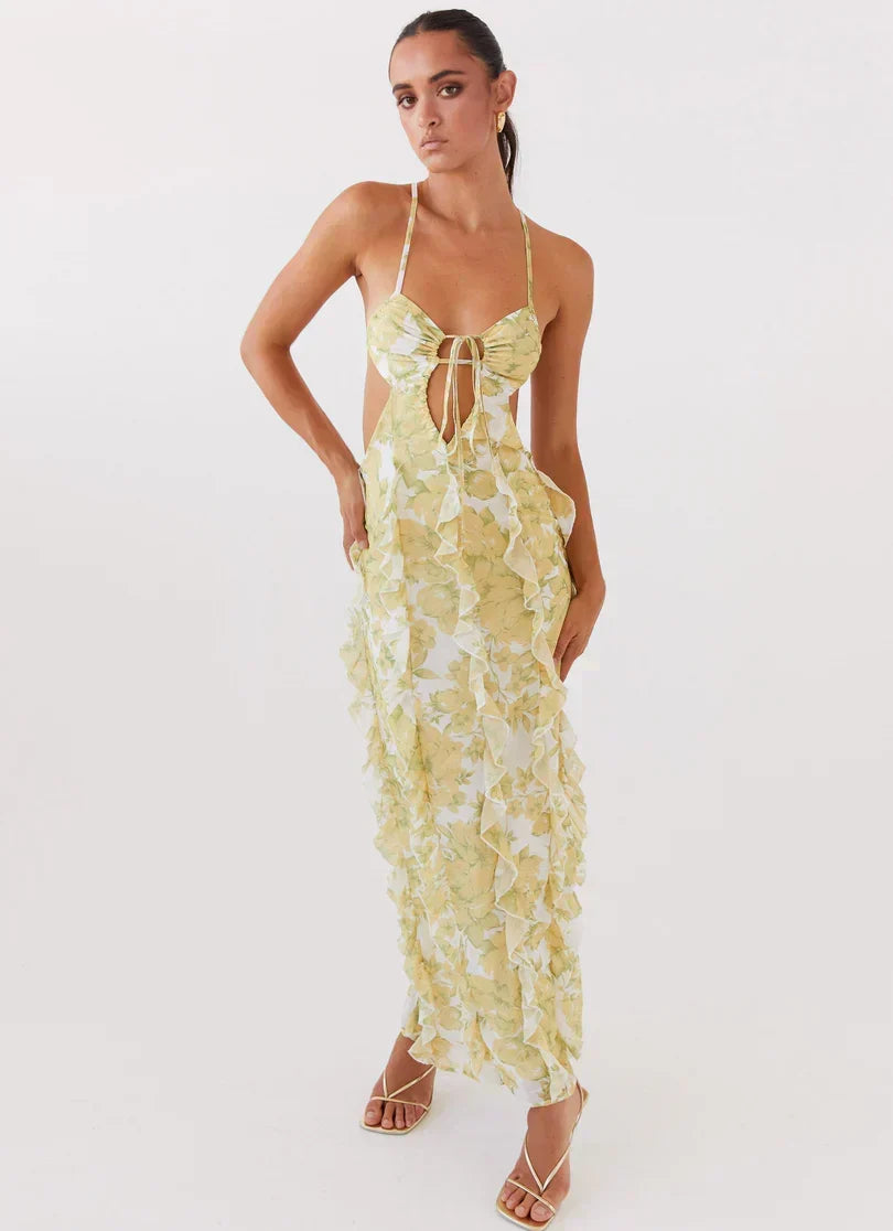 Katie Ruffle Midi Dress