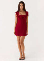 Malina Mini Dress Deep Red