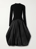 Kenlie ribbed-knit and taffeta midi dress