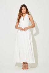 Flowy Collar Maxi Dress