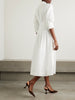 Jazz pleated cotton-blend poplin midi shirt dress