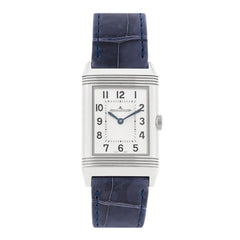 Stainless Steel Alligator Diamond 24mm Reverso Classic Duetto Manual Winding Watch Silver Q2588422