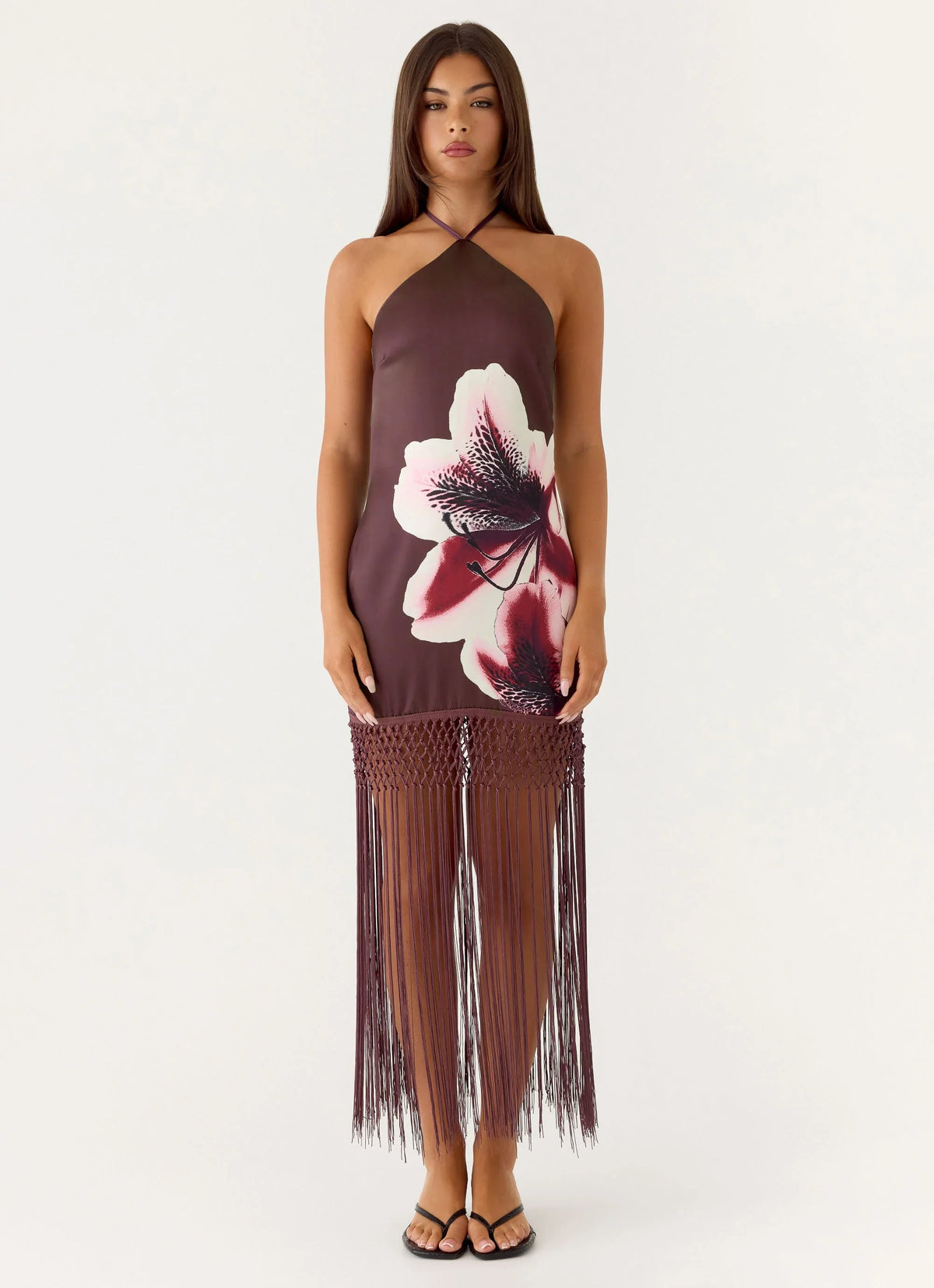 Niahvette Halter Midaxi Dress - Velvet Bloom